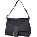 Fendi Shoulder Bag Zucchino Mamma Bucket Canvas Black 8