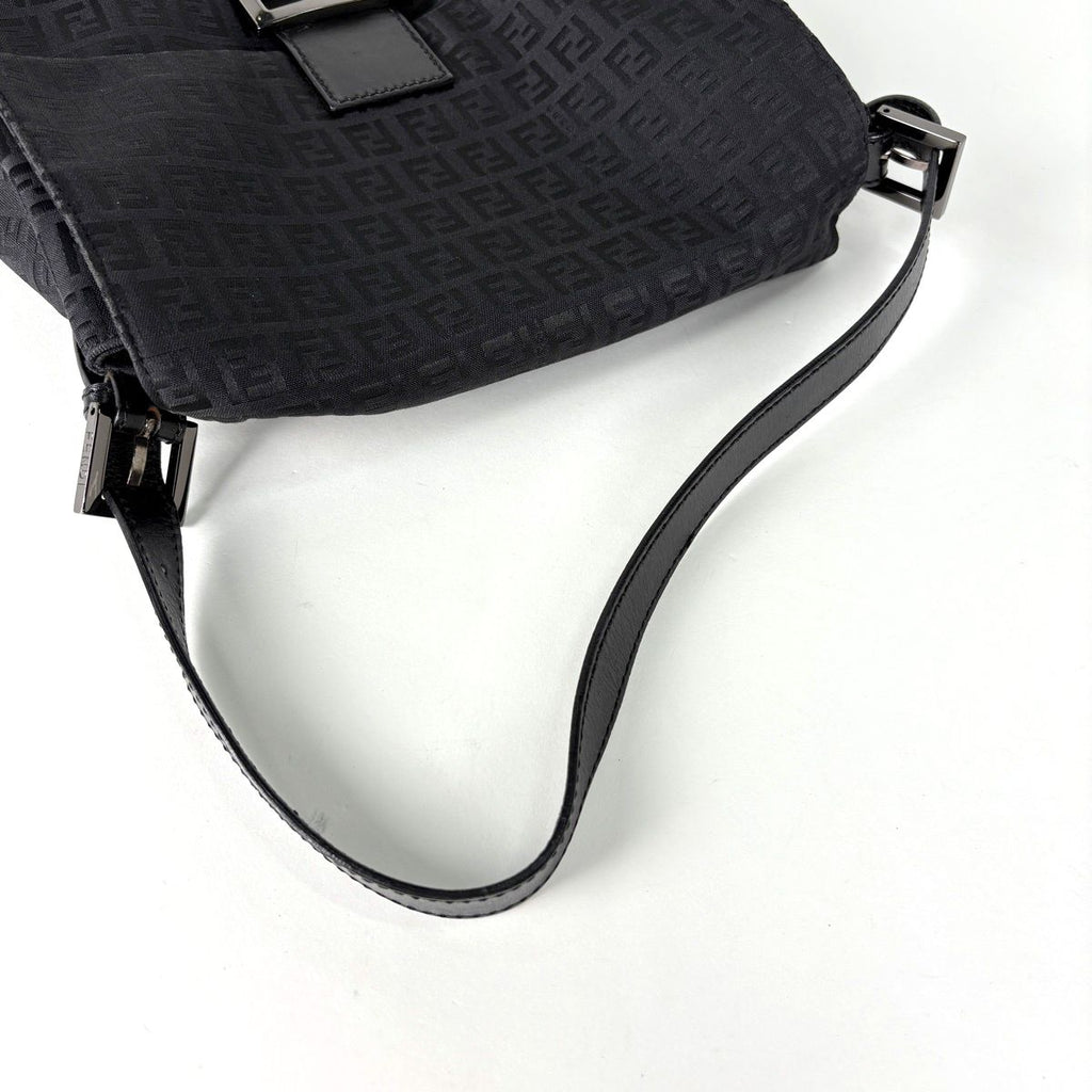 Fendi Shoulder Bag Zucchino Mamma Bucket Canvas Black 8 — view 7