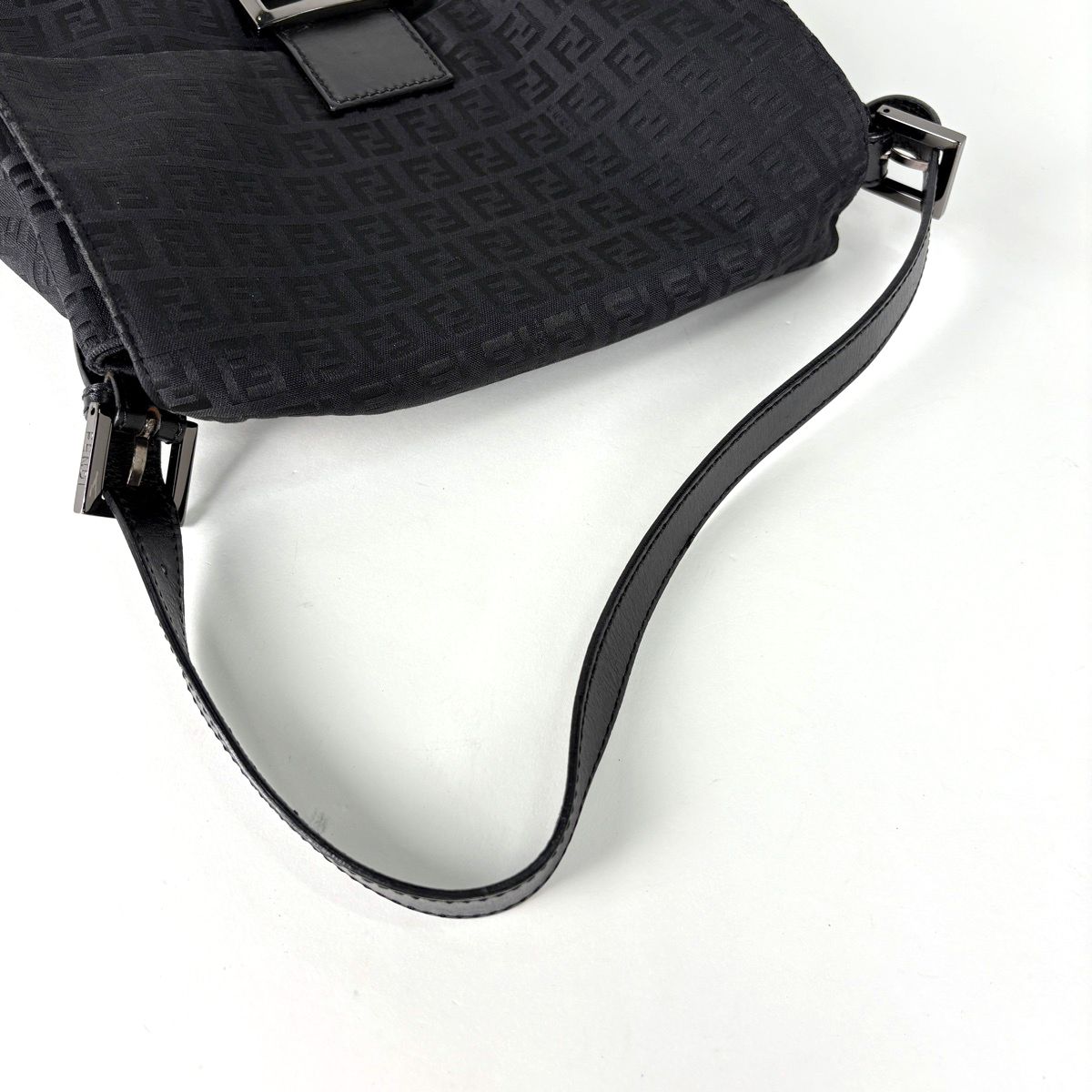 Fendi Shoulder Bag Zucchino Mamma Bucket Canvas Black 8 — view 7