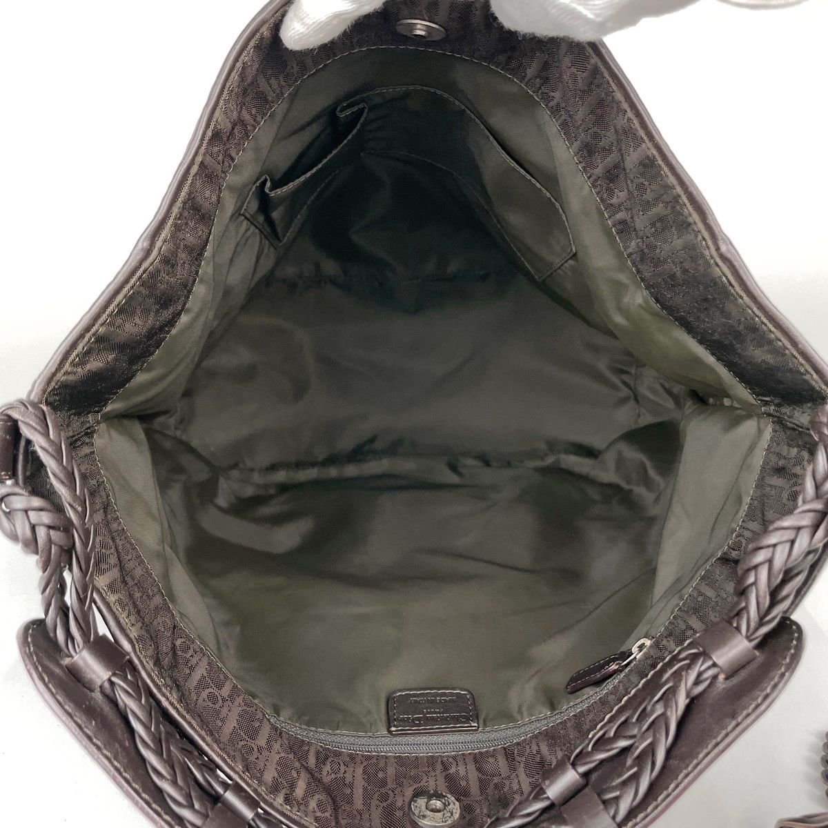 Dior Shoulder Bag Trotter Pattern Nylon Brown — view 8