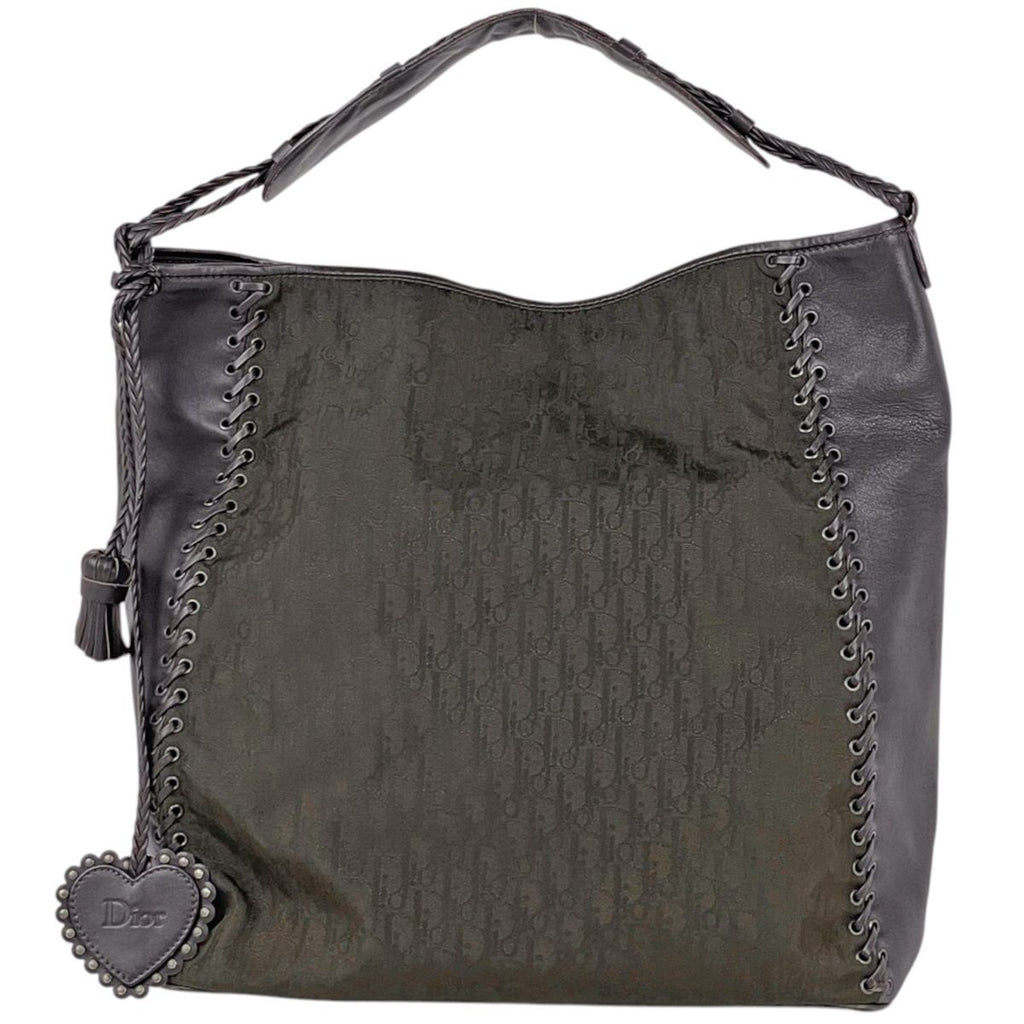Dior Shoulder Bag Trotter Pattern Nylon Brown