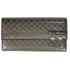 Gucci Wallet Micro Guccissima Signature Ribbon Enamel Patent Leather Gray