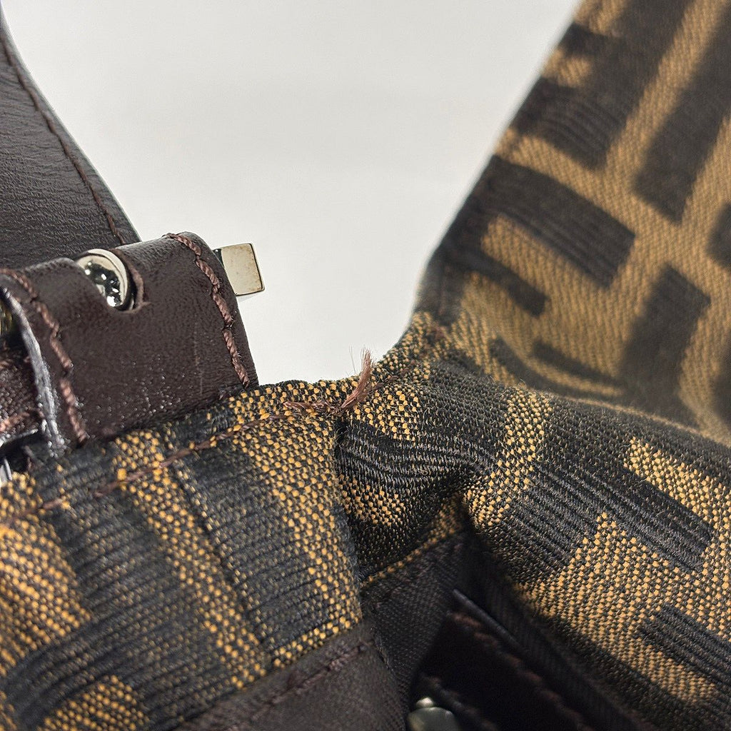 Fendi Shoulder Bag Zucchini Mamma Baguette Canvas Brown — view 6