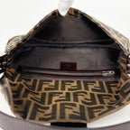 Fendi Shoulder Bag Zucchini Mamma Baguette Canvas Brown — view 7