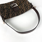 Fendi Shoulder Bag Zucchini Mamma Baguette Canvas Brown — view 5