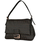 Fendi Shoulder Bag Zucchino Mamma Bucket Canvas Brown 8