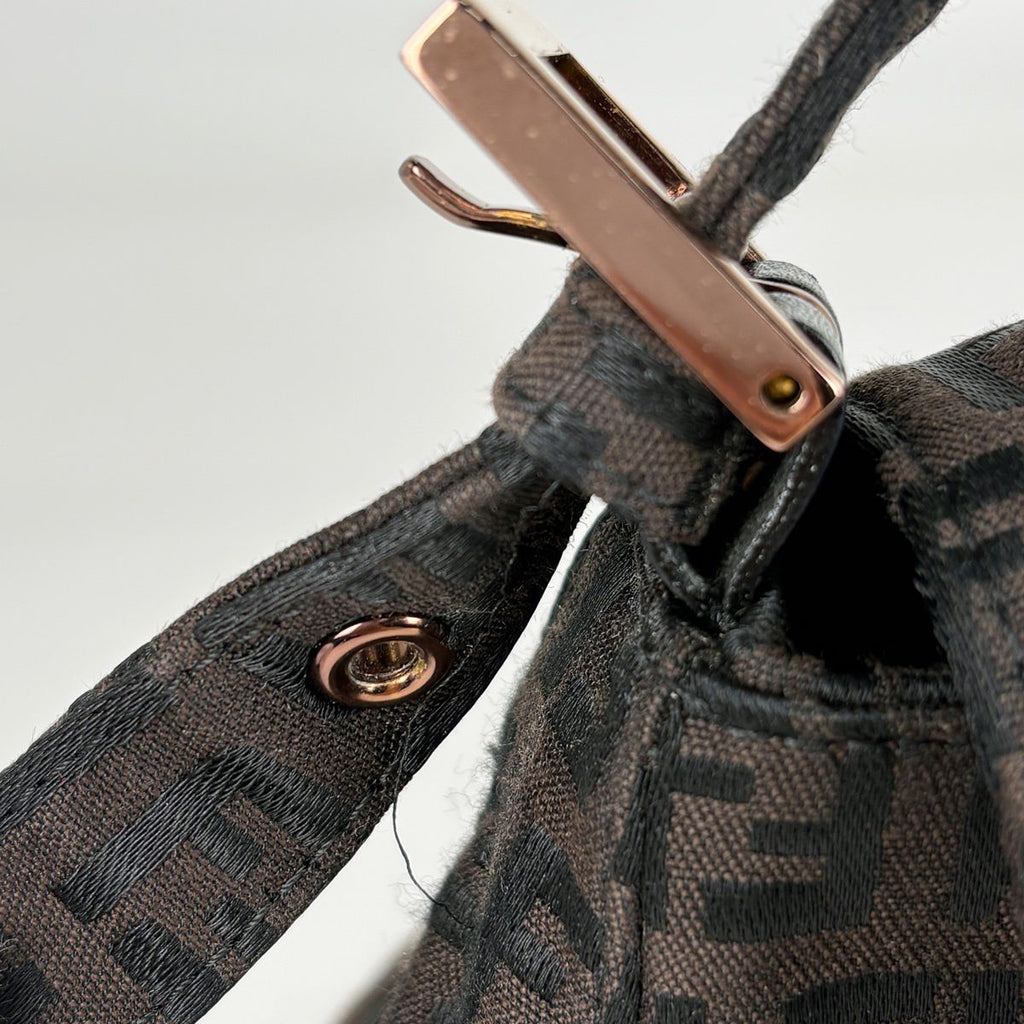 Fendi Shoulder Bag Zucchino Mamma Bucket Canvas Brown 8 — view 5