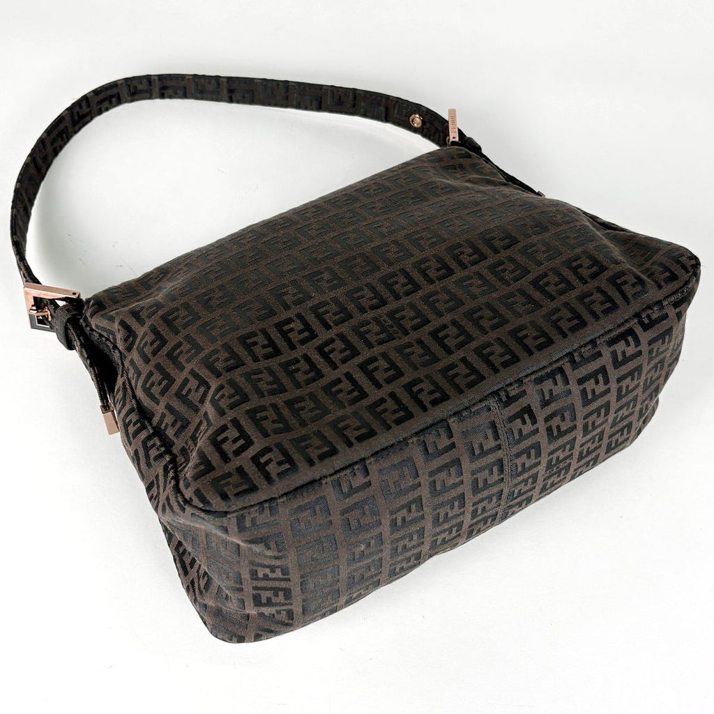 Fendi Shoulder Bag Zucchino Mamma Bucket Canvas Brown 8 — view 2