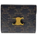 Celine Trifold Wallet Triomphe Mini Black Brown
