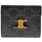 Celine Trifold Wallet Triomphe Mini Black Brown