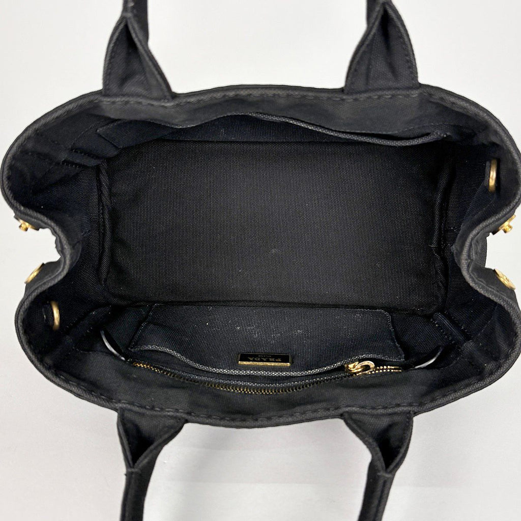Prada Tote Canapa 2-Way Canvas Black — view 8