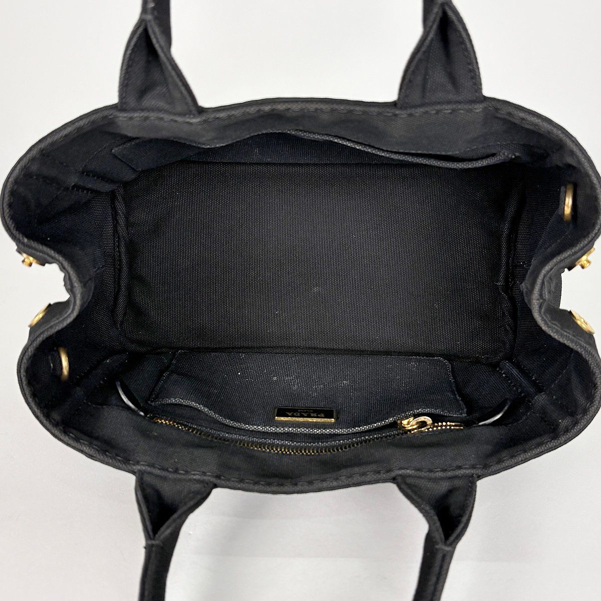 Prada Tote Canapa 2-Way Canvas Black — view 8