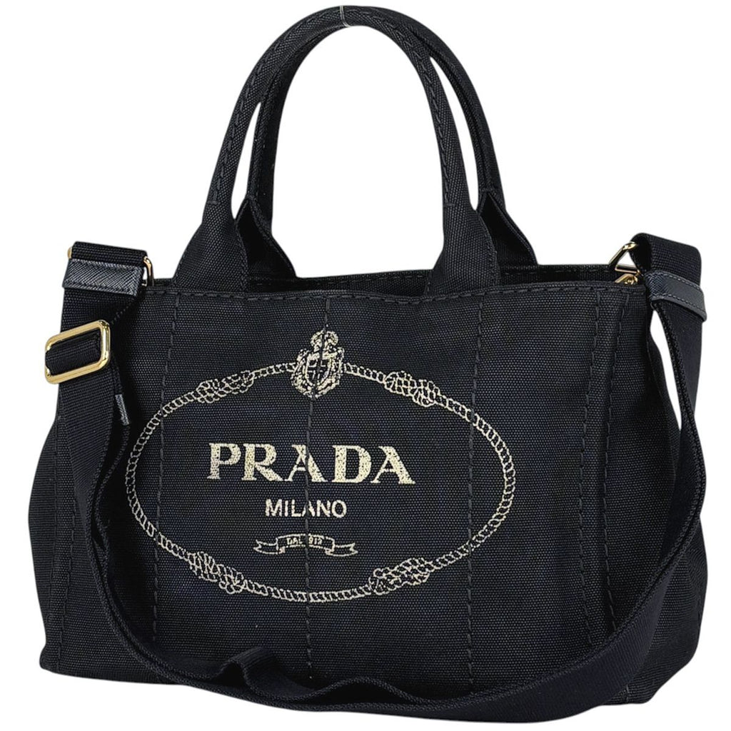 Prada Tote Canapa 2-Way Canvas Black