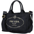 Prada Tote Canapa 2-Way Canvas Black