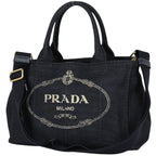 Prada Tote Canapa 2-Way Canvas Black