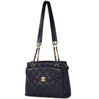 Chanel Tote CC Logo Caviar Leather Black