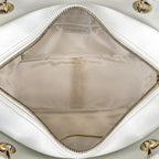 Chanel Shoulder Bag CC Logo Quilted Caviar Leather White — view 8