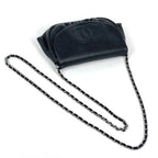 Chanel Chain Wallet CC Logo Half Moon Caviar Leather Black Shoulder — view 4