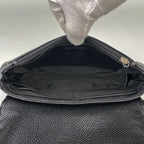Chanel Chain Wallet CC Logo Half Moon Caviar Leather Black Shoulder — view 5