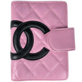 Chanel Notebook Book Cover CC Logo Cambon Line Leather Pink Agenda
