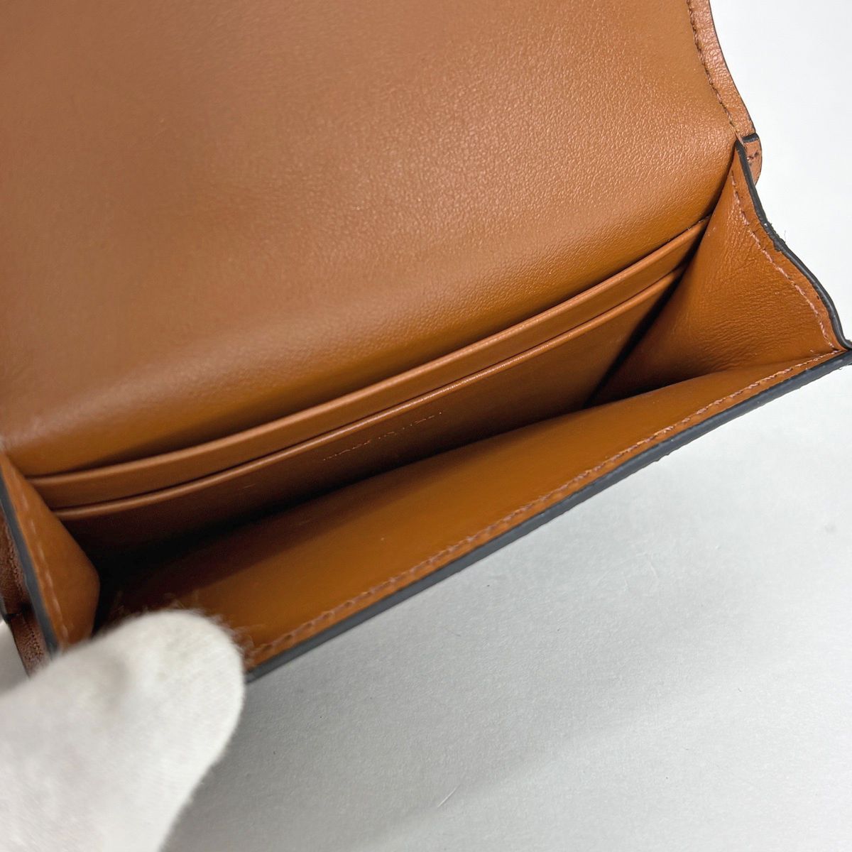 Celine Card Case Triomphe Leather Black Brown — view 6