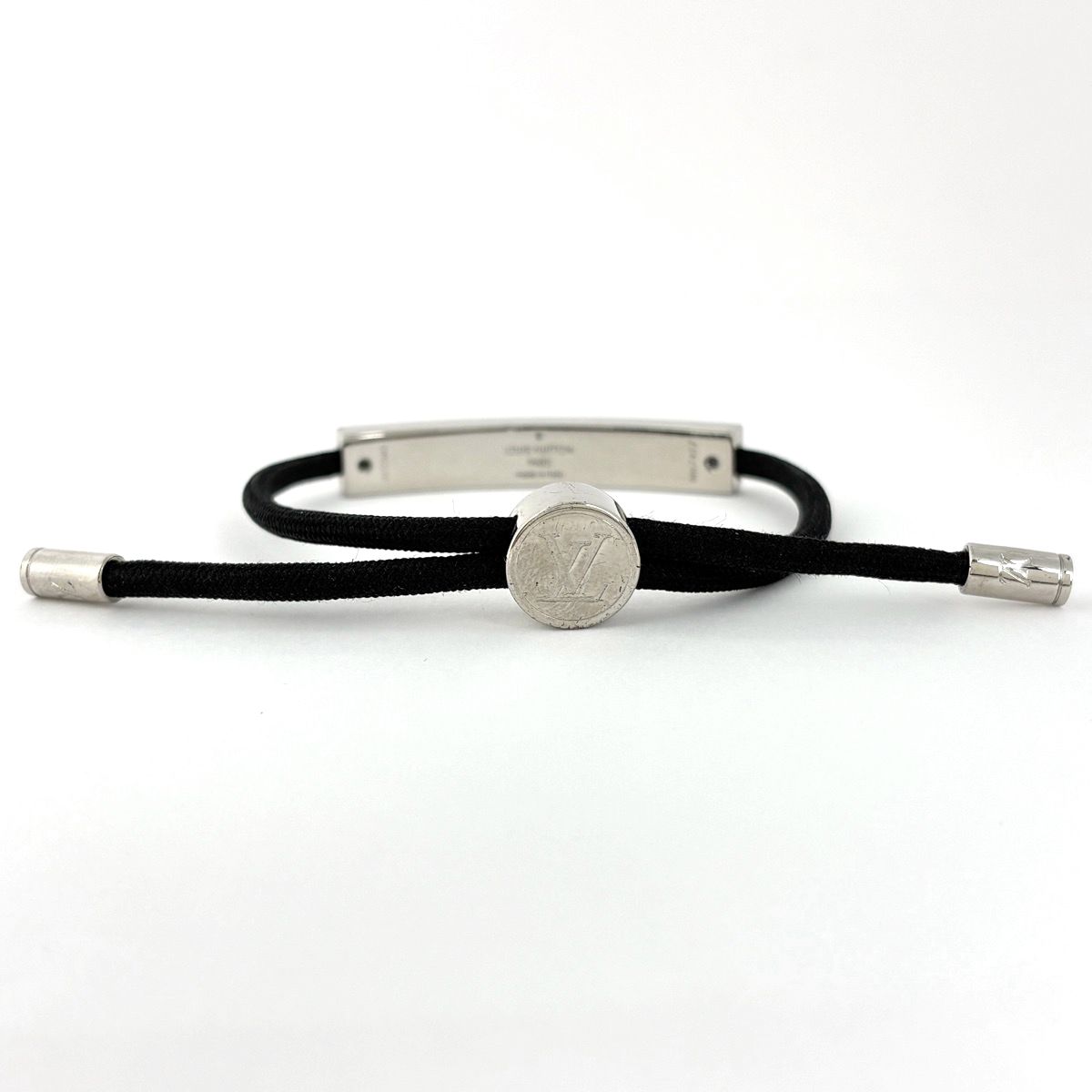 Louis Vuitton Bracelet LV Space Metal Nylon Silver Black — view 3