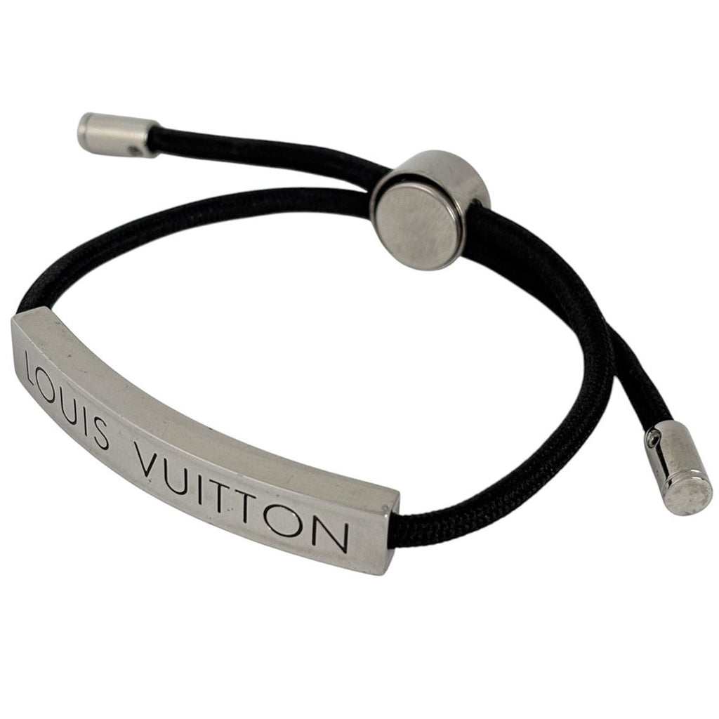 Louis Vuitton Bracelet LV Space Metal Nylon Silver Black