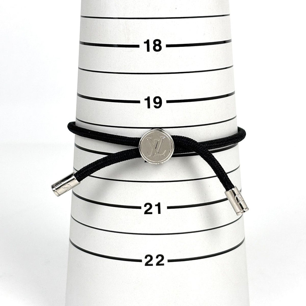 Louis Vuitton Bracelet LV Space Metal Nylon Silver Black — view 5