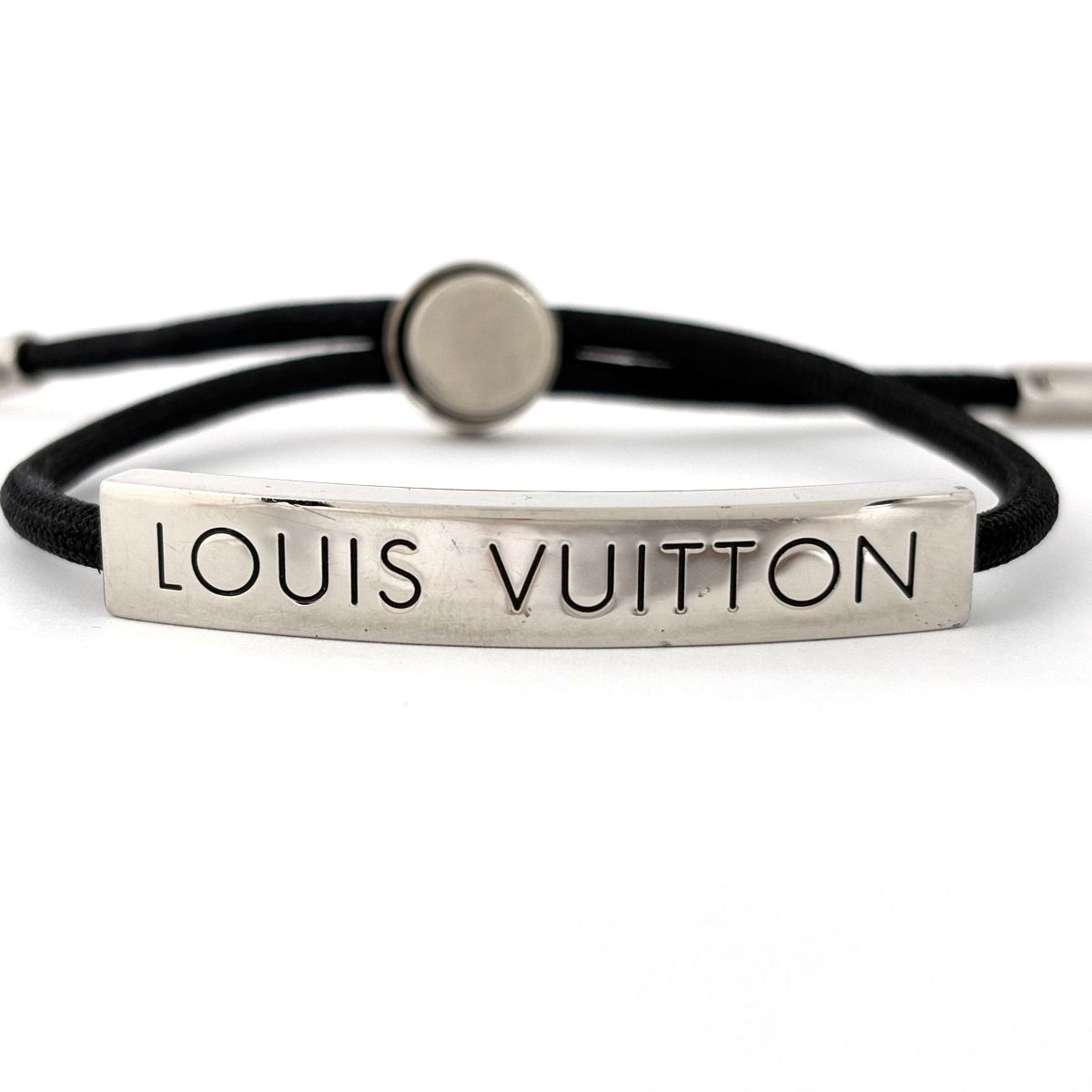 Louis Vuitton Bracelet LV Space Metal Nylon Silver Black — view 2