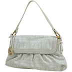 Fendi Shoulder Bag Zucchini Leather White