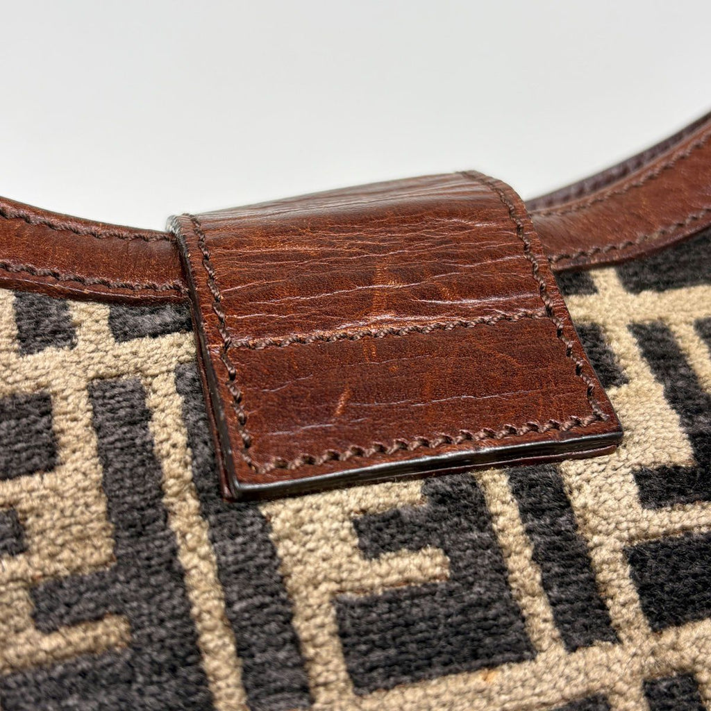 Fendi Shoulder Bag Zucchini Fabric Brown — view 4