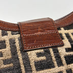 Fendi Shoulder Bag Zucchini Fabric Brown — view 4