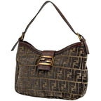Fendi Shoulder Bag Zucchini Fabric Brown