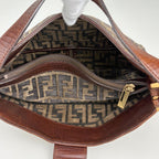 Fendi Shoulder Bag Zucchini Fabric Brown — view 9