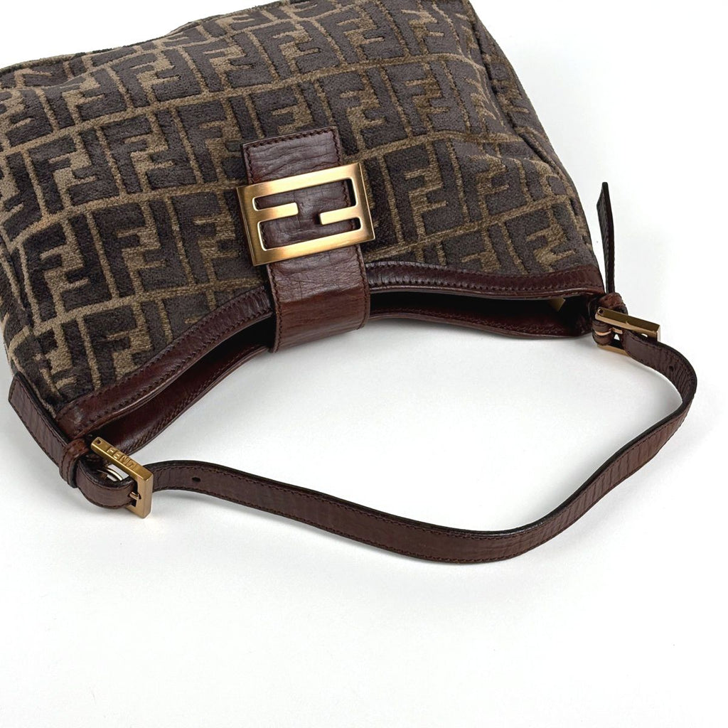 Fendi Shoulder Bag Zucchini Fabric Brown — view 8