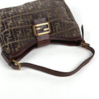 Fendi Shoulder Bag Zucchini Fabric Brown — view 8