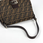 Fendi Shoulder Bag Zucchini Mamma Baguette Canvas Brown — view 7