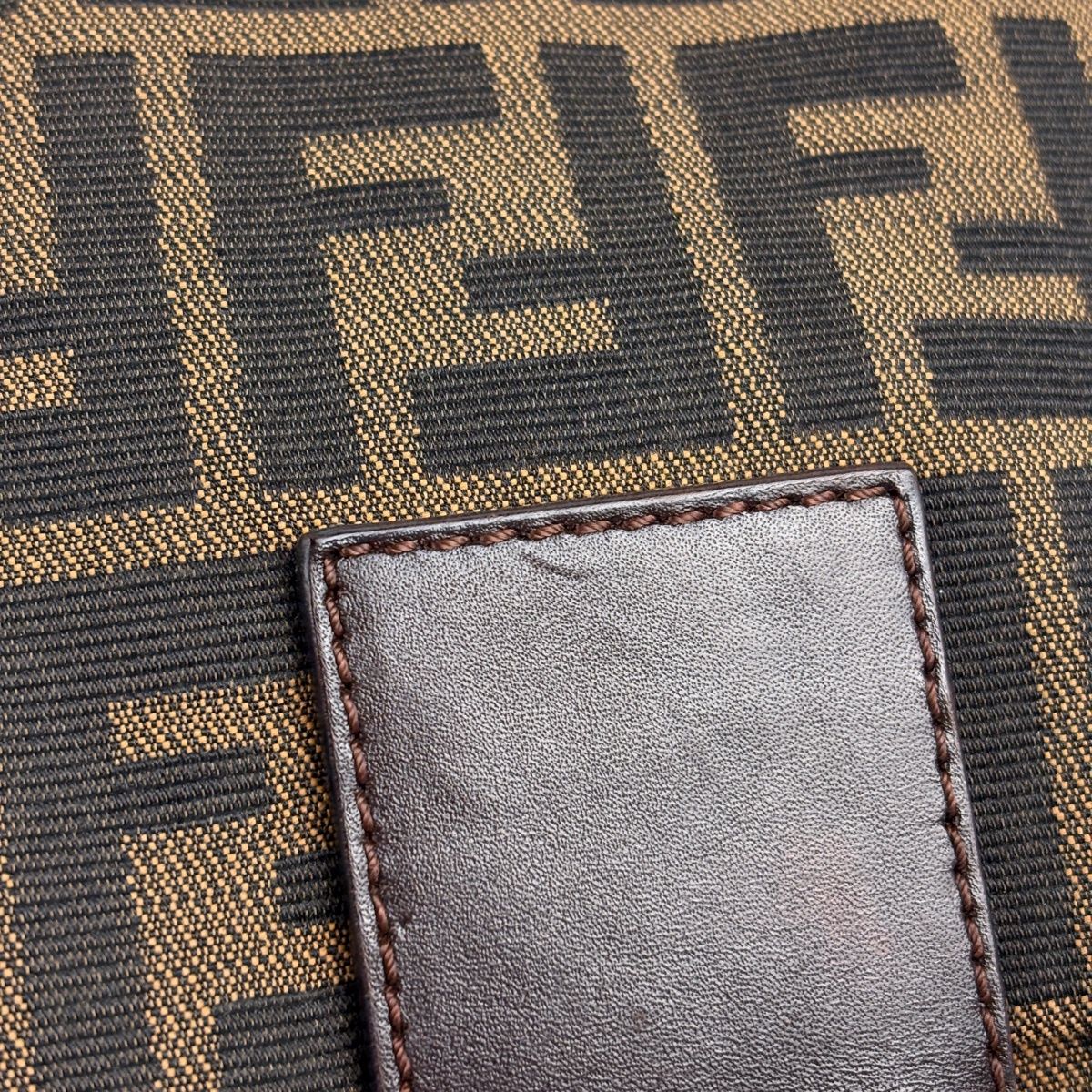 Fendi Shoulder Bag Zucchini Mamma Baguette Canvas Brown — view 4