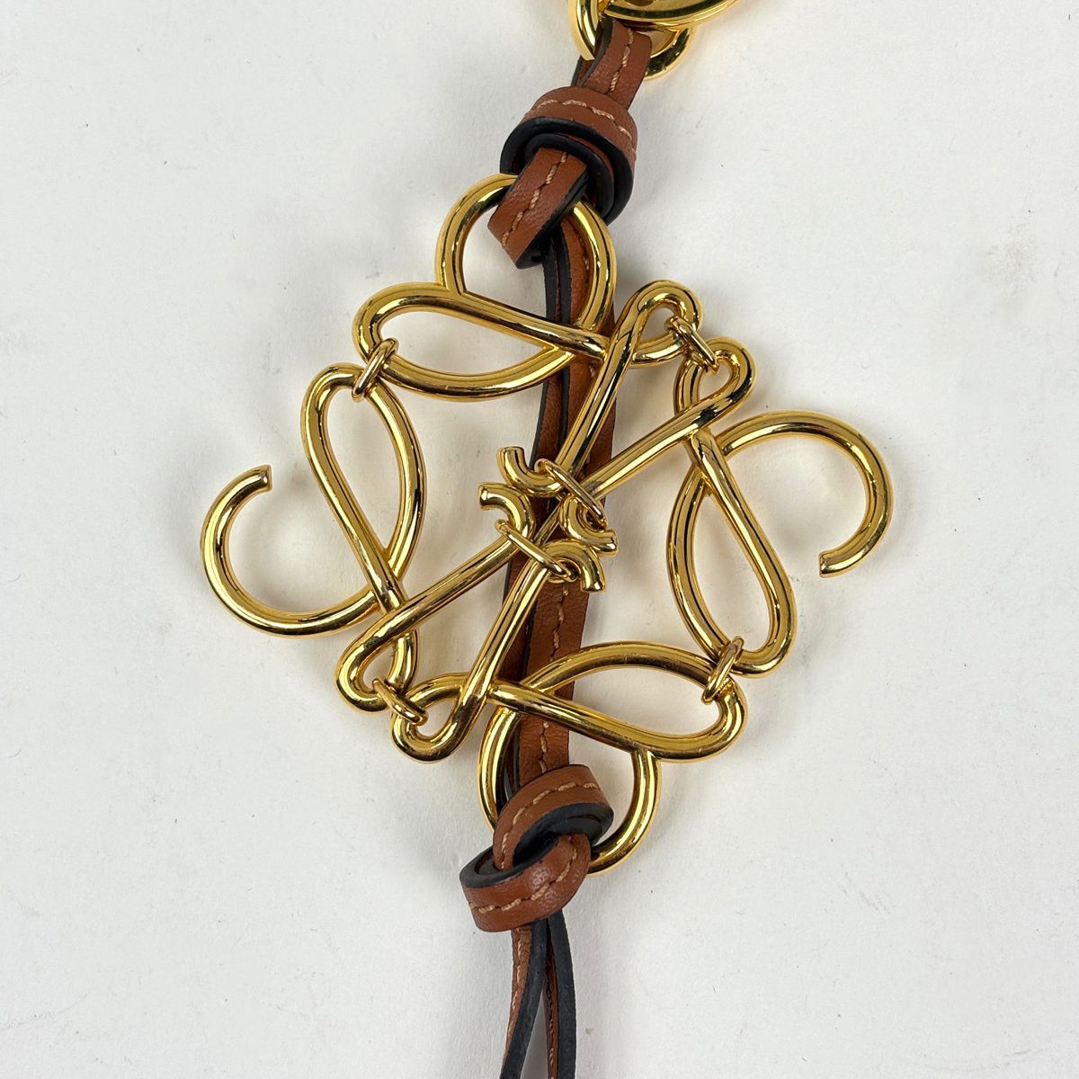 Loewe Bag Charm Anagram Leather Brown — view 3