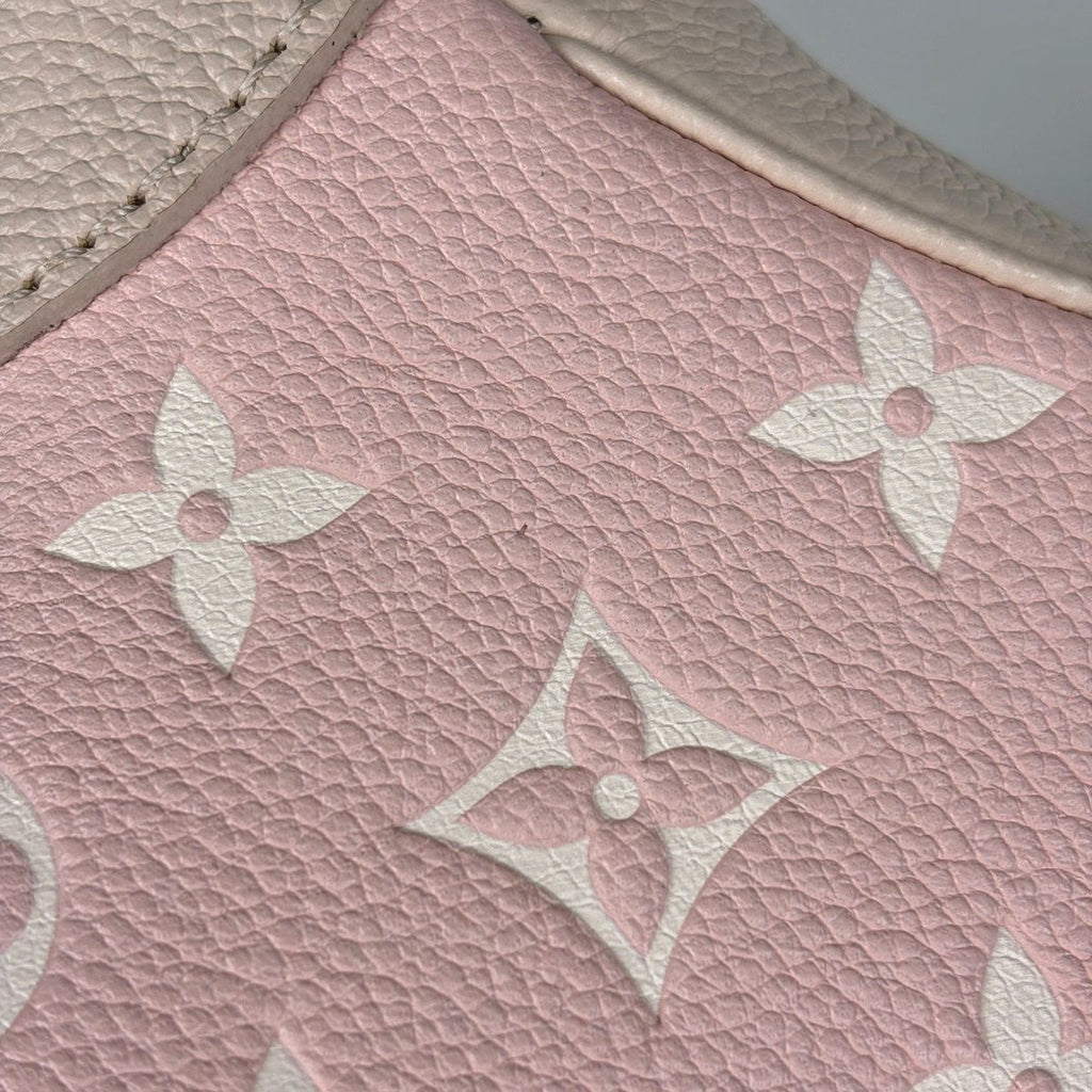 Louis Vuitton Bagatelle NM Handbag Monogram Empreinte Pink Beige Yellow — view 4