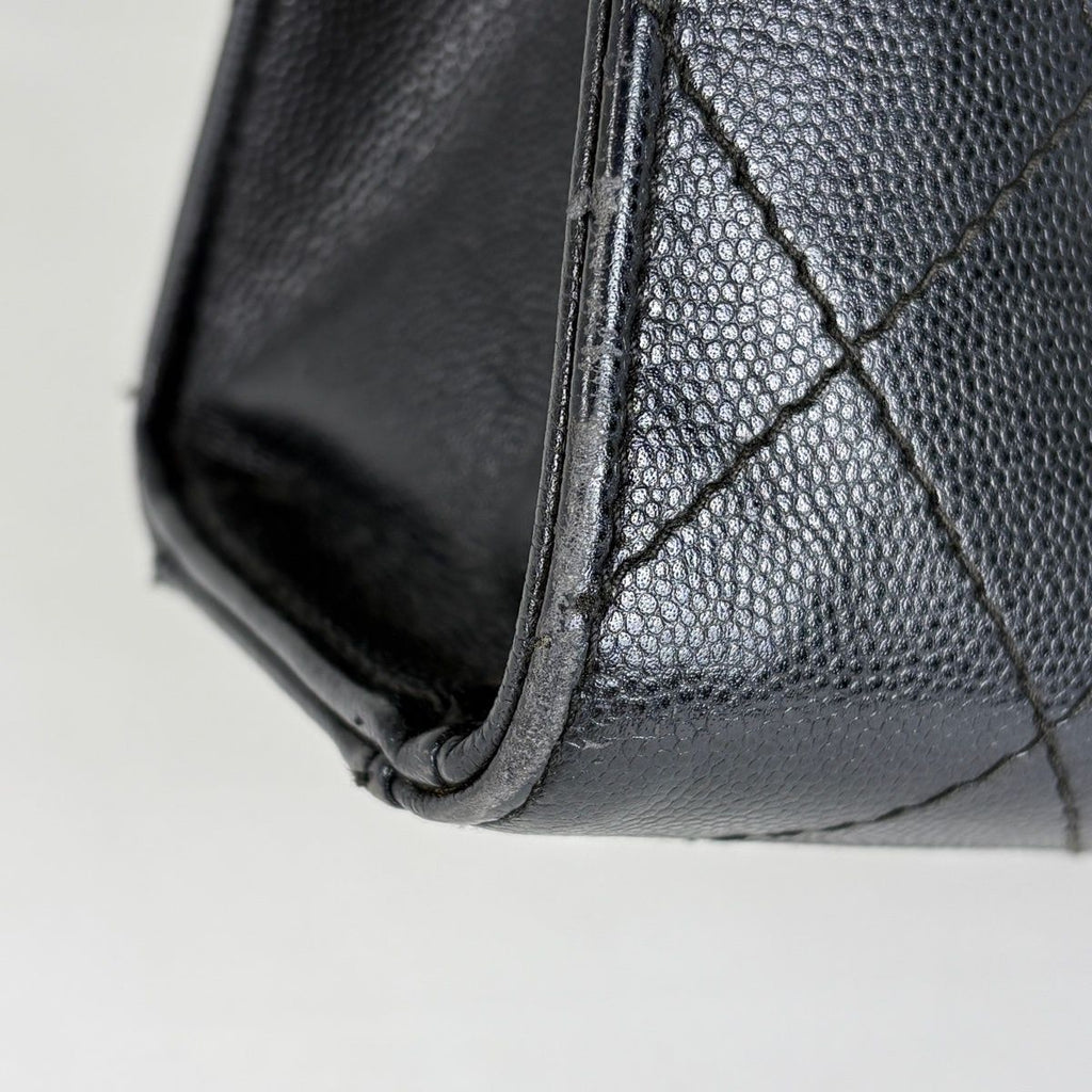 Chanel Shoulder Bag Quilted CC Logo Leather Black — view 3