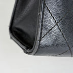 Chanel Shoulder Bag Quilted CC Logo Leather Black — view 3