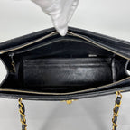 Chanel Shoulder Bag Quilted CC Logo Leather Black — view 9