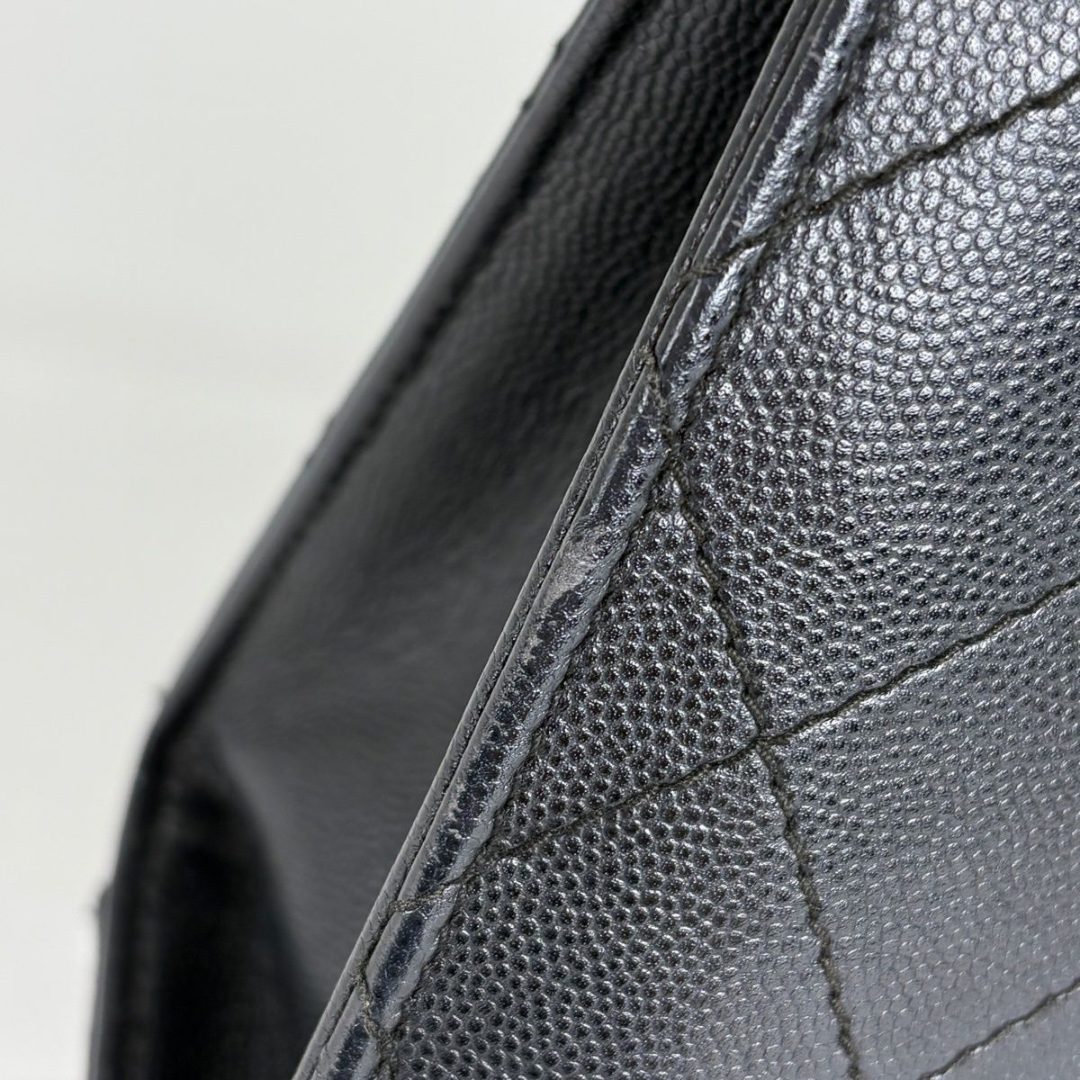 Chanel Shoulder Bag Quilted CC Logo Leather Black — view 4