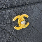 Chanel Shoulder Bag Quilted CC Logo Leather Black — view 5