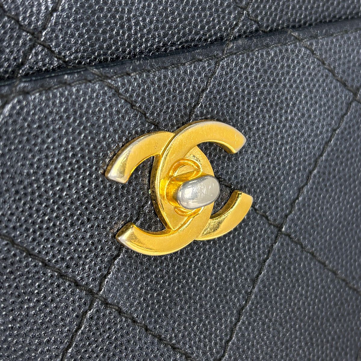 Chanel Shoulder Bag Quilted CC Logo Leather Black — view 5