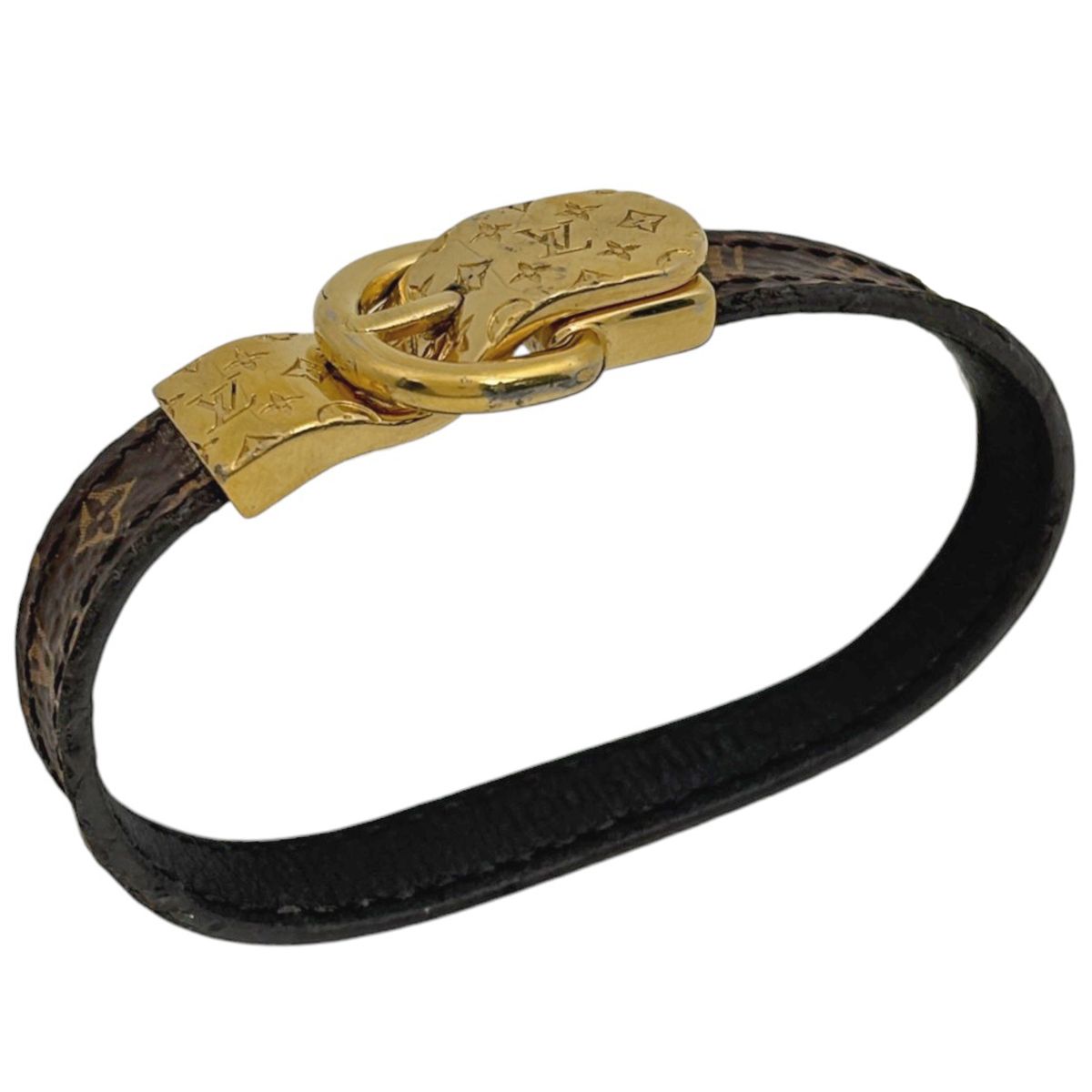 Louis Vuitton Bracelet Fasten Your LV Monogram Brown Gold