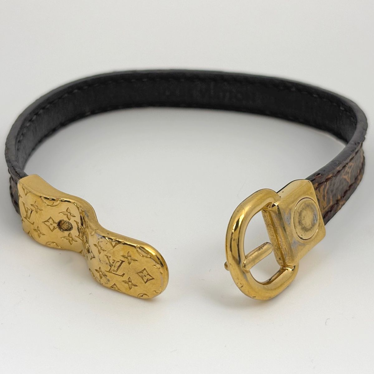 Louis Vuitton Bracelet Fasten Your LV Monogram Brown Gold — view 2