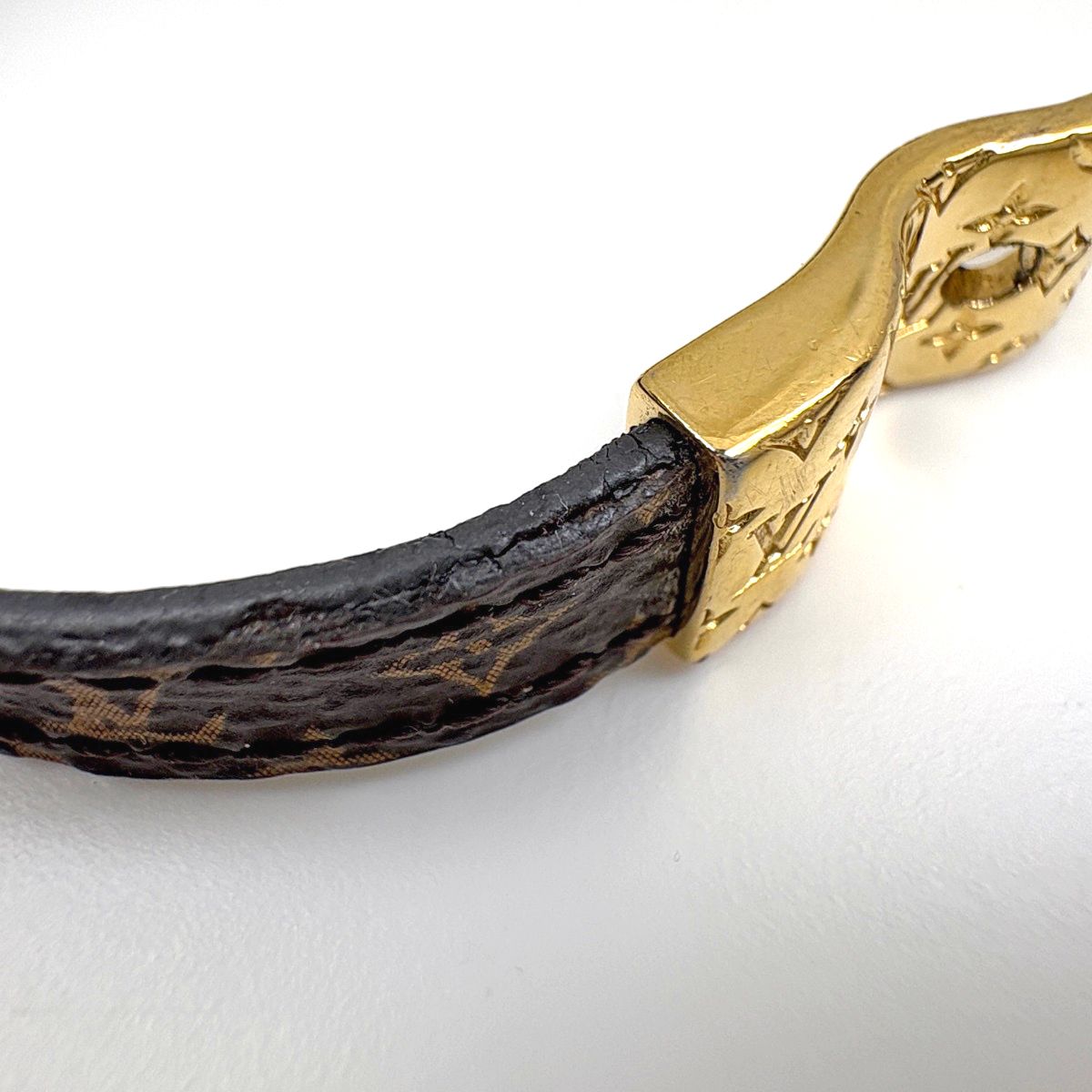 Louis Vuitton Bracelet Fasten Your LV Monogram Brown Gold — view 5