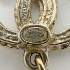 Chanel Earrings CC Logo Flower Swing Rhinestone Gold — view 5
